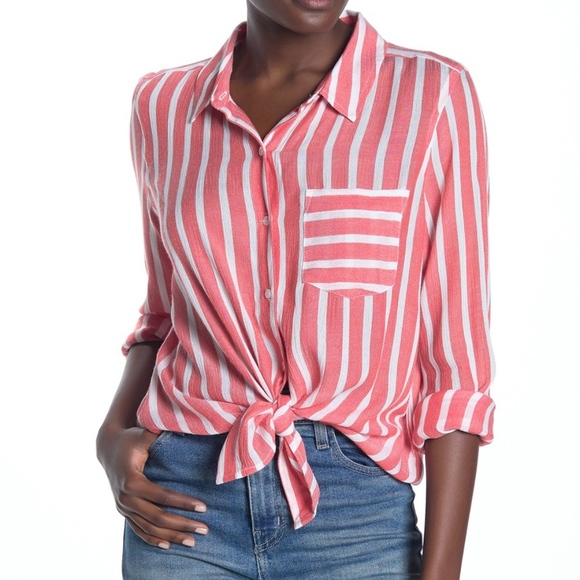 abound Tops - Abound Weekend Tie Front Shirt Size XL